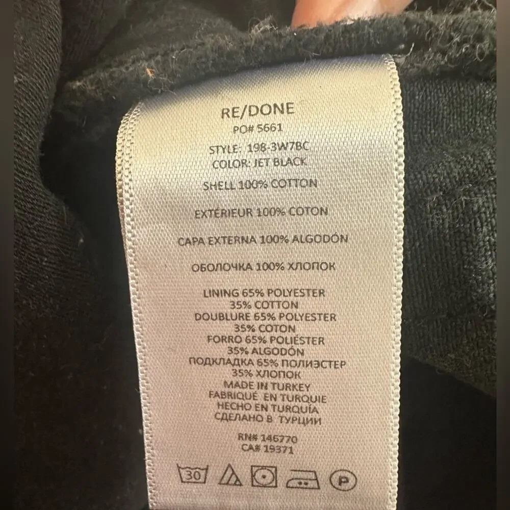 RE/DONE Button Fly Straight Leg Jeans Black Womens Size 27 EUC Capsule Wardrobe‎